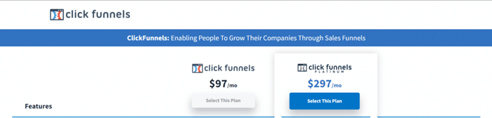 ClickFunnels pricing plans