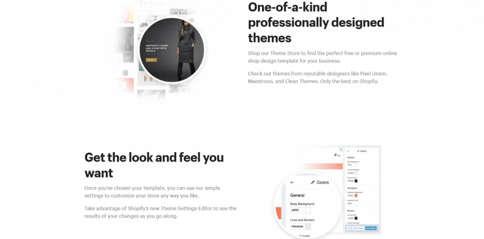 Shopify theme template design
