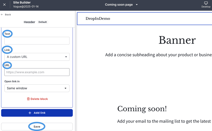 Adding an external blog link to Thinkific's site menu