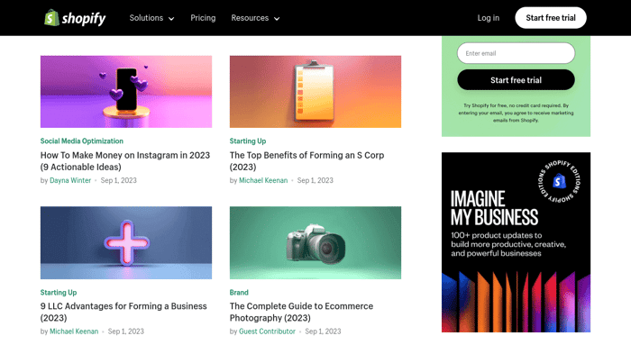 e-commerce blogs: Shopify blog