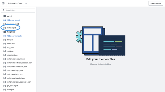 edit theme code