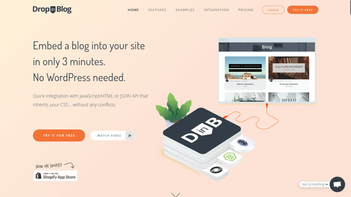 Alternative to WordPress: DropInBlog