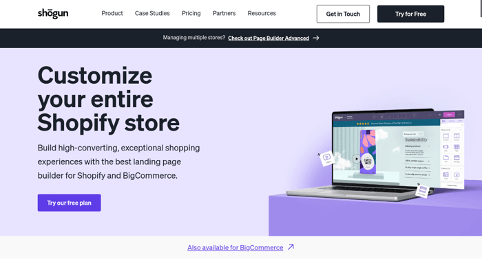 shogun page builder