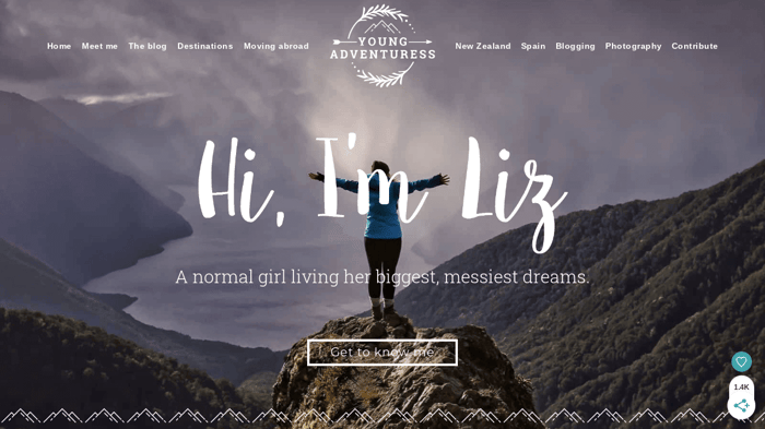 personal blog examples: Young Adventuress