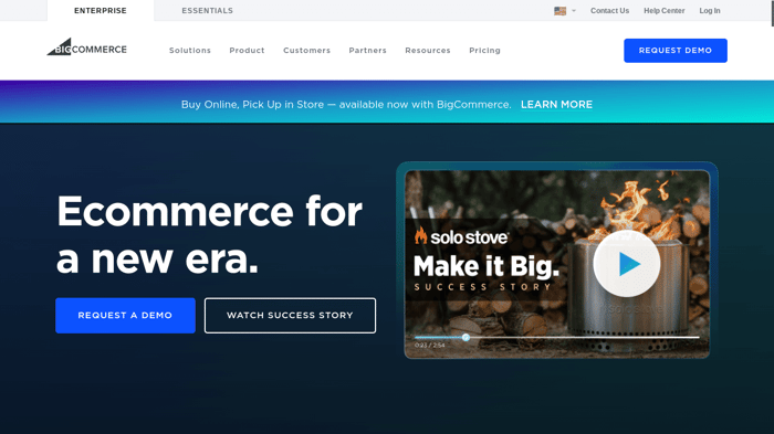 BigCommerce homepage