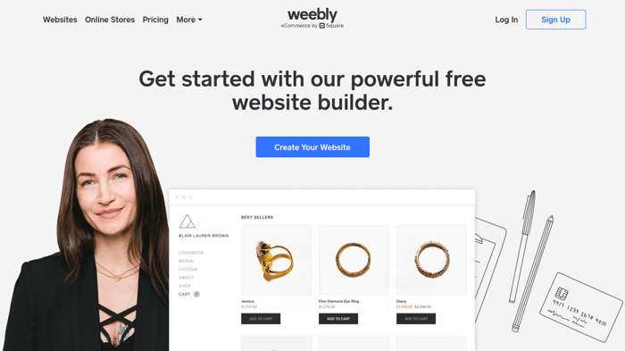 Weebly homepage
