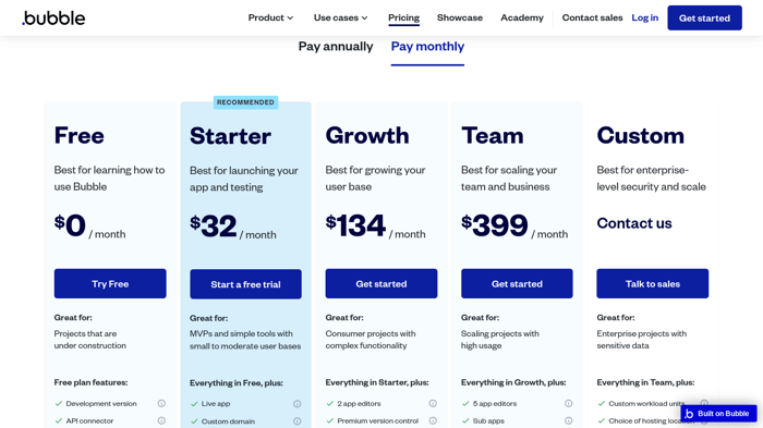 Bubble pricing