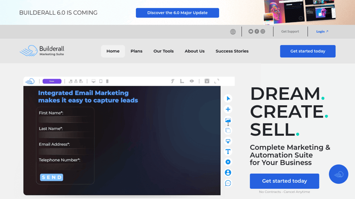 Builderall review: homepage
