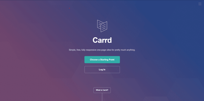 Carrd Review home page screenshot