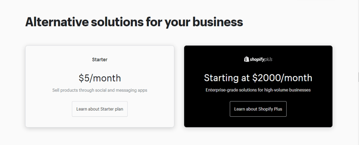 Cratejoy vs Shopify shopify starter and shopify plus plans