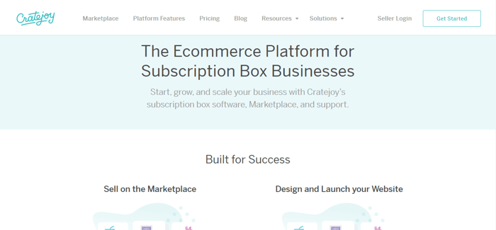 Cratejoy vs Shopify cratejoy homepage