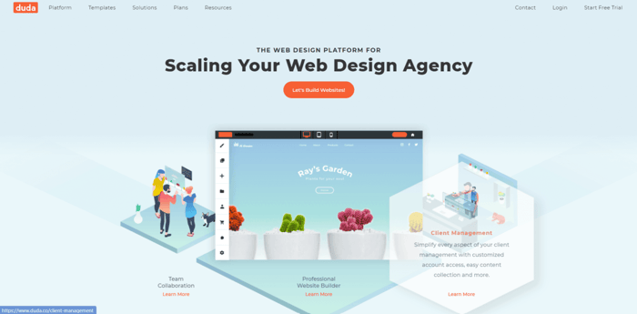 Duda website builder review: home page