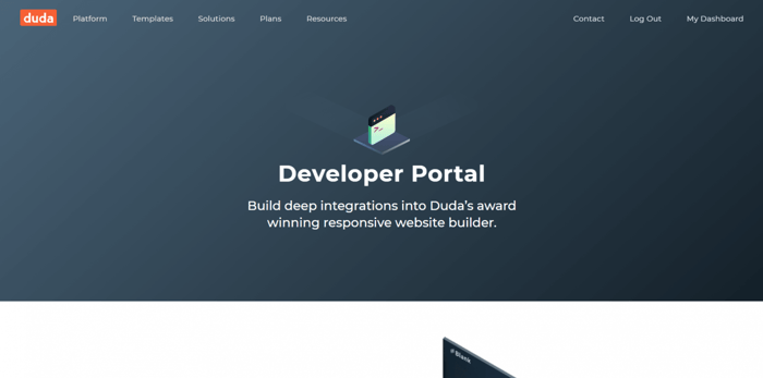 Duda vs WordPress: Duda developer portal api