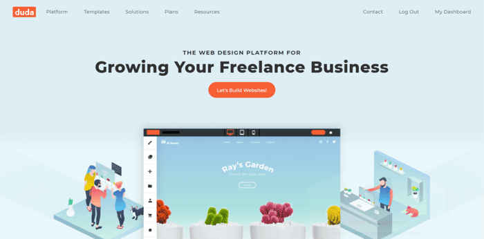Duda vs WordPress: Duda home page