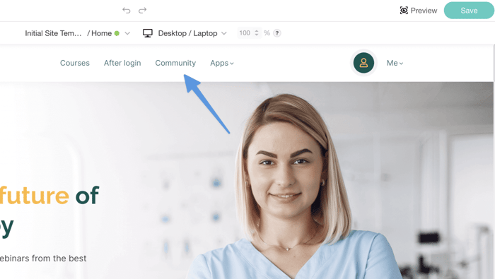 Edit School Topbar in LearnWorlds