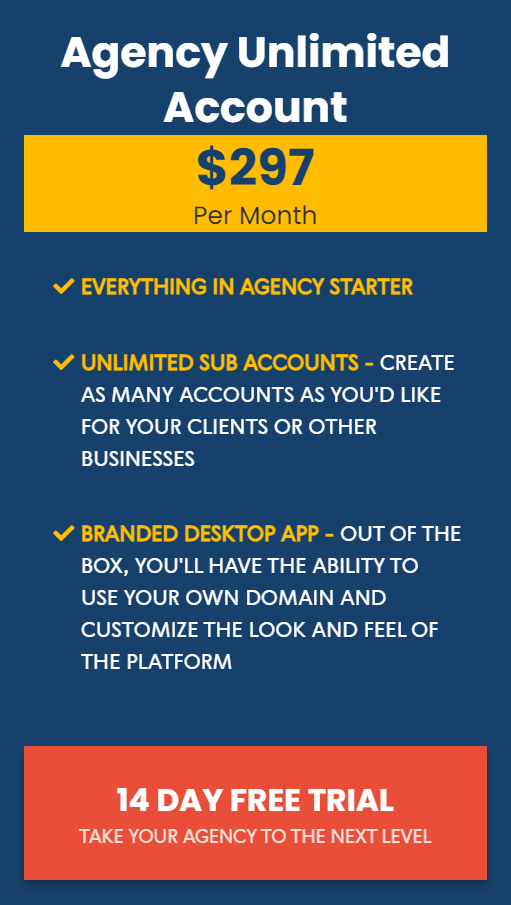 HighLevel agency pricing