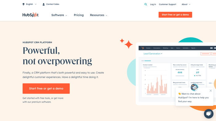 HighLevel vs HubSpot: HubSpot homepage