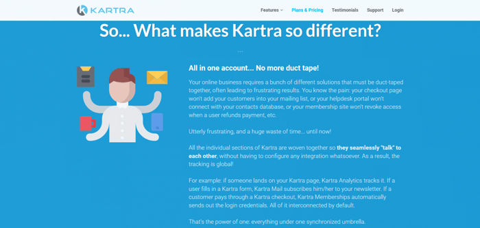 Kartra's home page