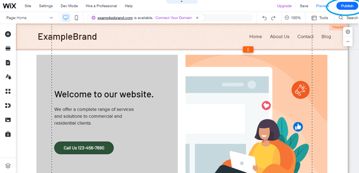 Wix DropInBlog Publish Blog
