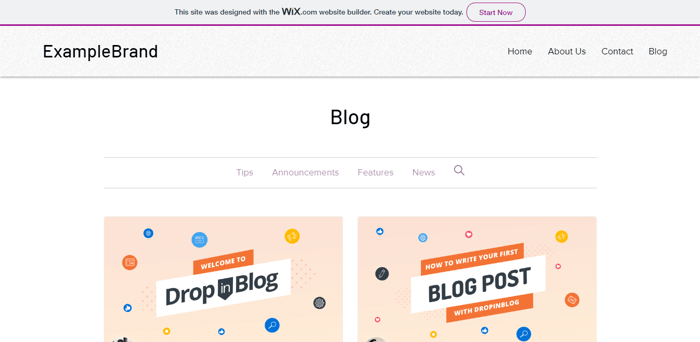 Wix DropInBlog Demo Posts