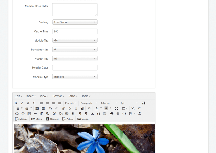 Joomla editor
