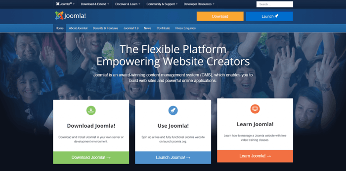 Joomla home page