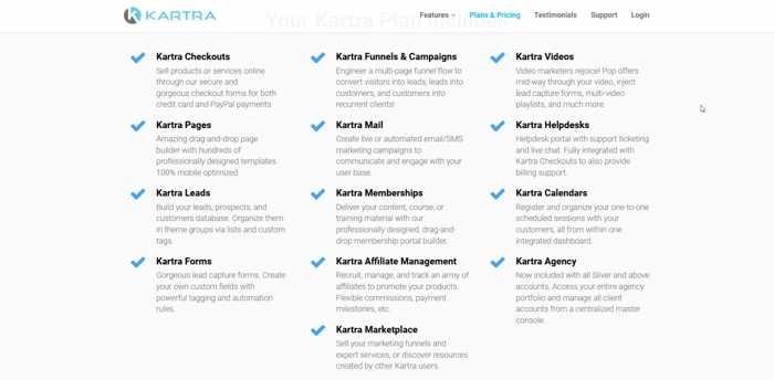 Kartra's plans