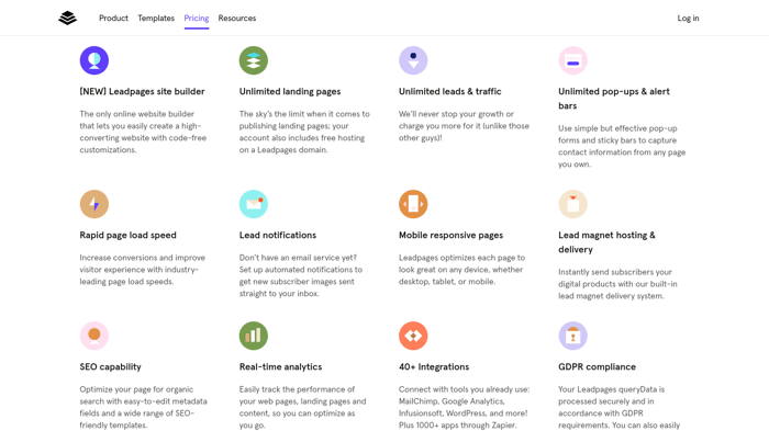 leadpages features