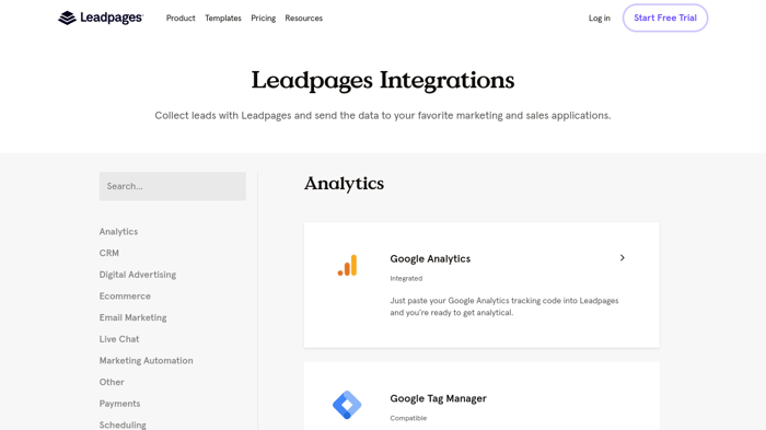Leadpages integrations