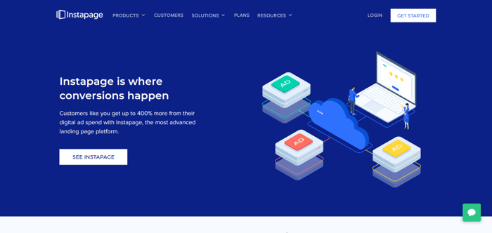 Instapage home page