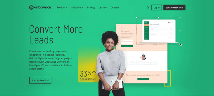 Unbounce home page