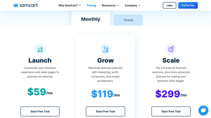 SamCart pricing