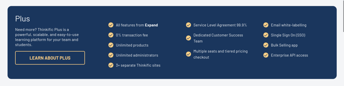 Thinkific enterprise plan