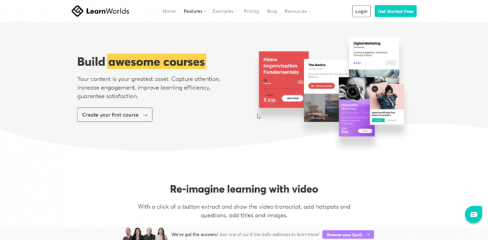 LeanWorlds features build courses