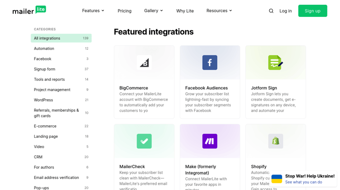 Mailerlite integrations