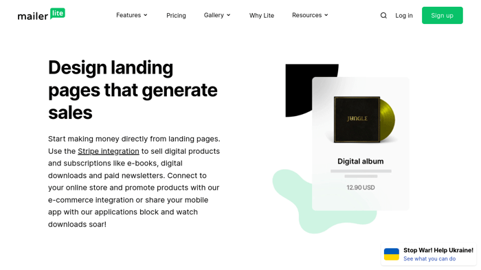 Mailerlite landing pages