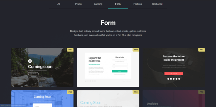 Carrd form templates