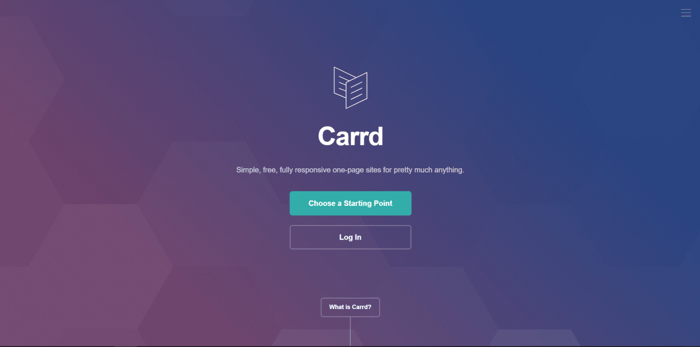 Swipe Pages vs Carrd: Carrd home page