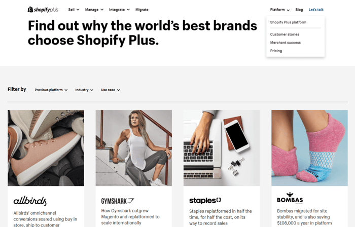 Shopify Plus famous customers