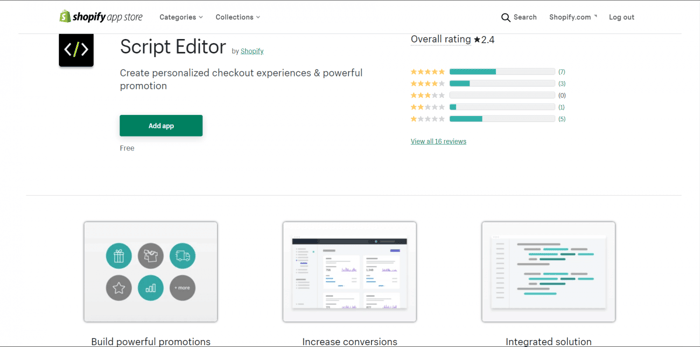 Shopify Plus Script Editor