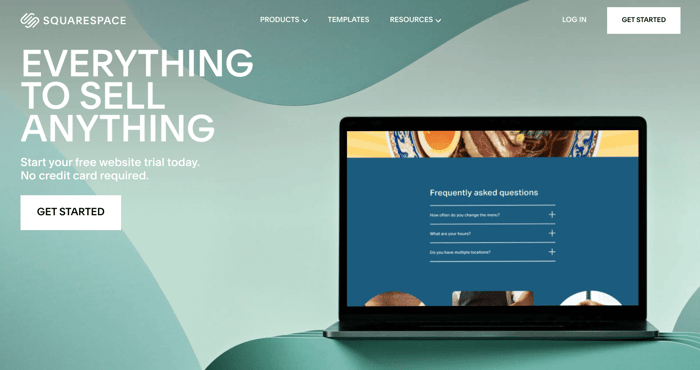 Shopify vs Squarespace: Squarespace homepage
