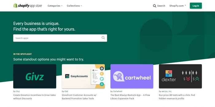 Shopify app store integrations extensions