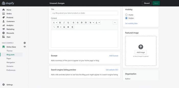 Shopify blog