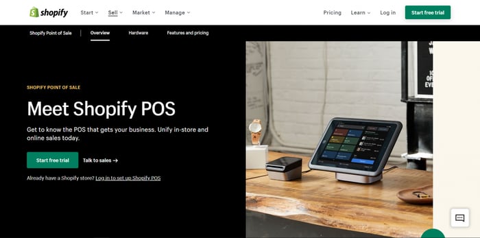 Shopify vs Squarespace: Shopify point of sale
