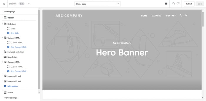 Shopify theme editor