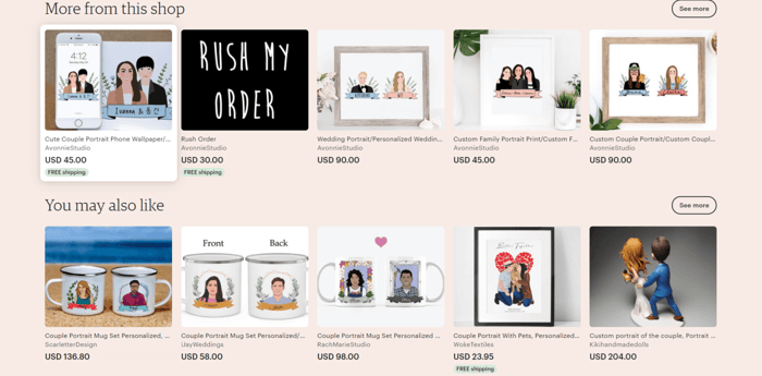 Etsy shops products