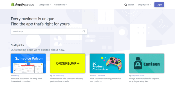 Shopify app store addons integrations