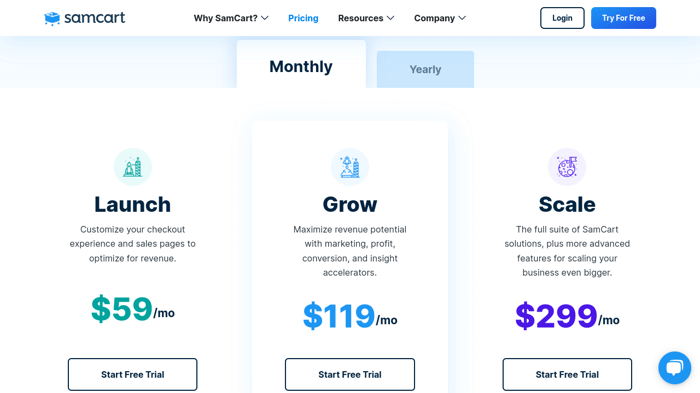 SamCart pricing