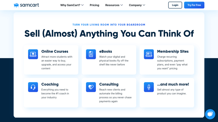 SamCart: sell anything