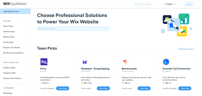 Wix addons integrations